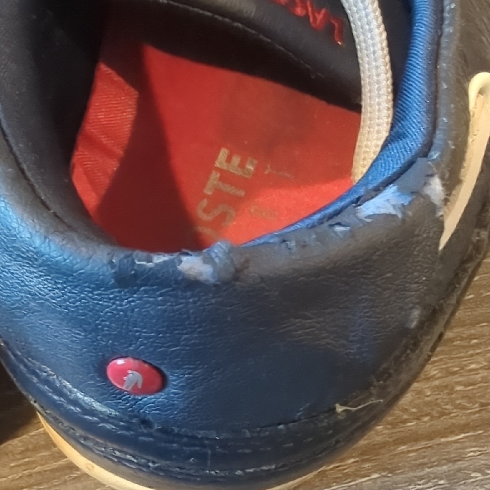 🔥Price Drop🔥Lacoste Navy Blue Leather Boat Shoes with White Laces - Picture 7 of 16